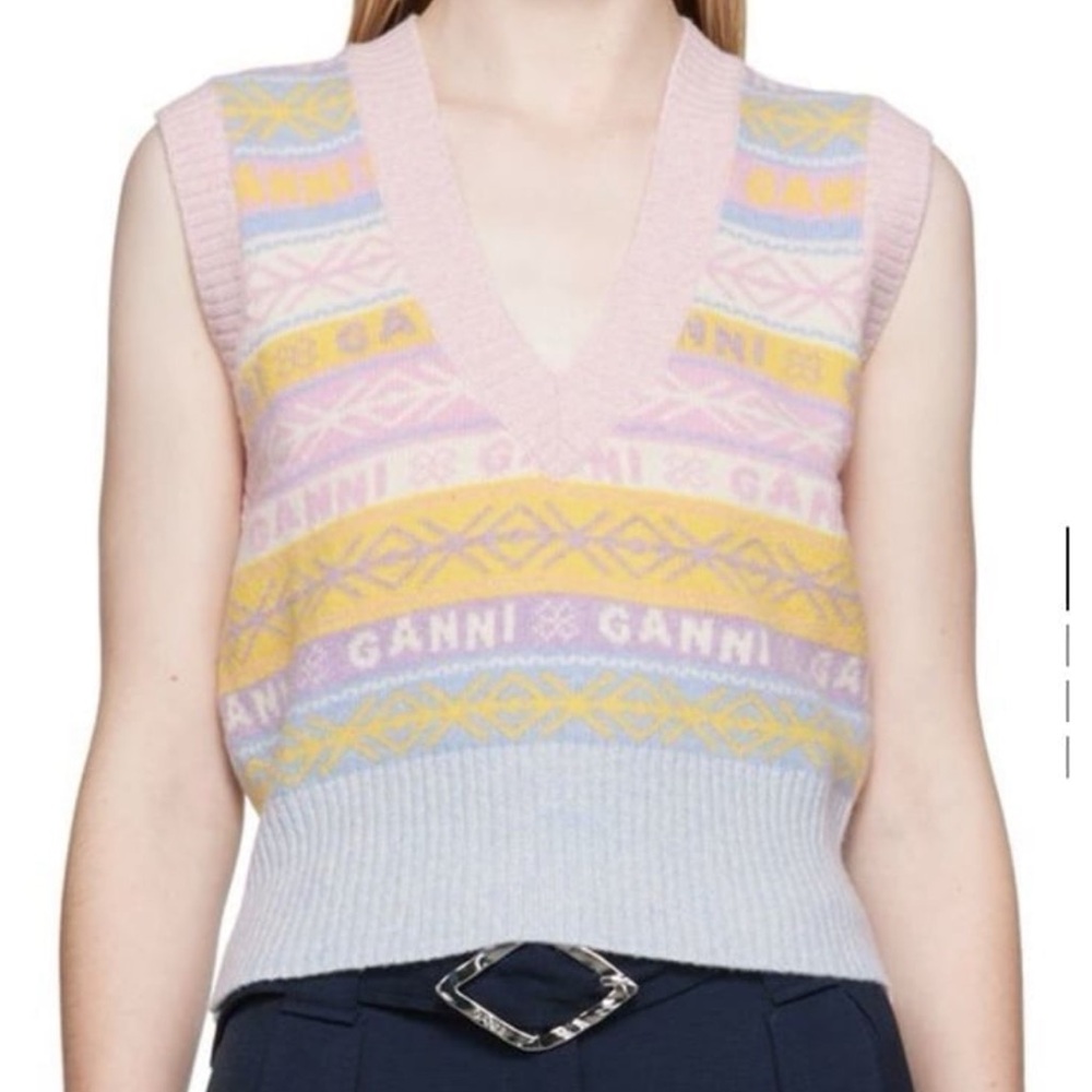 GANNI Pastel Sweater Vest (NWOT)